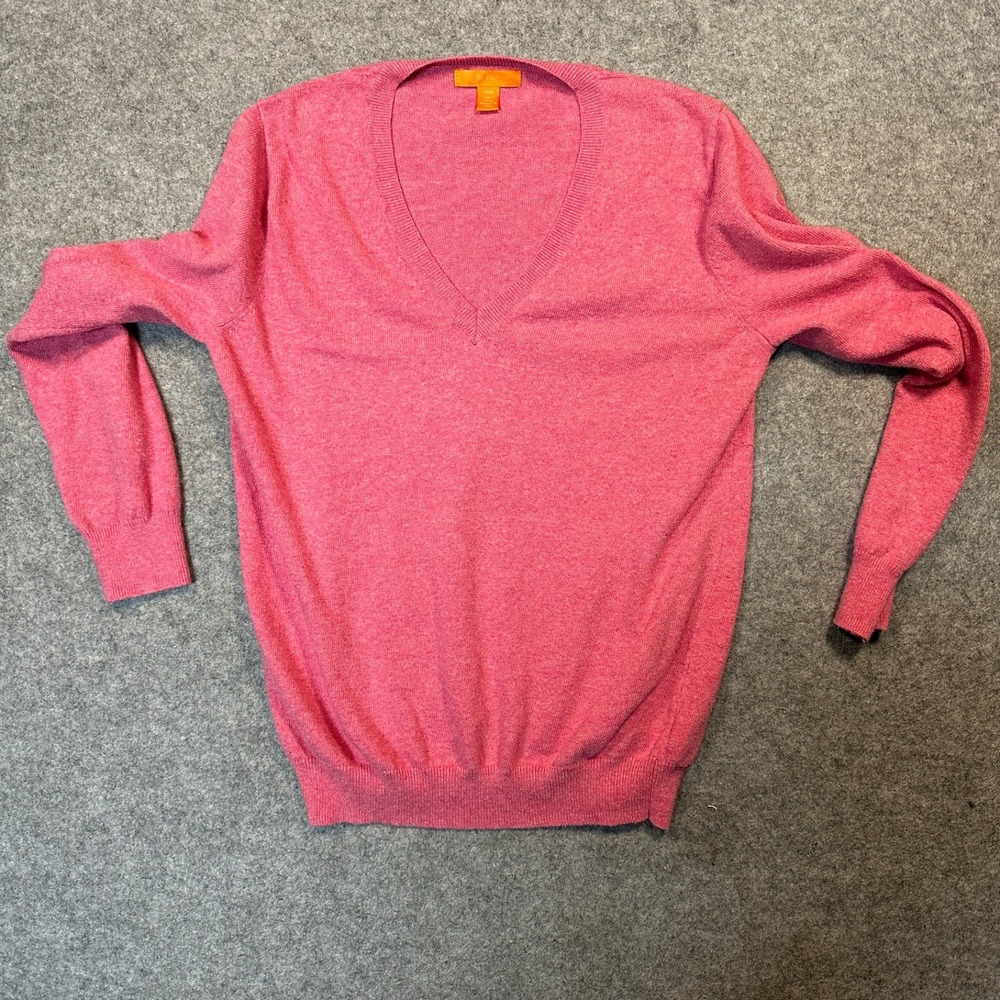 Joe Fresh‎ V-Neck Sweater Medium Pink Solid Soft Knit Layering